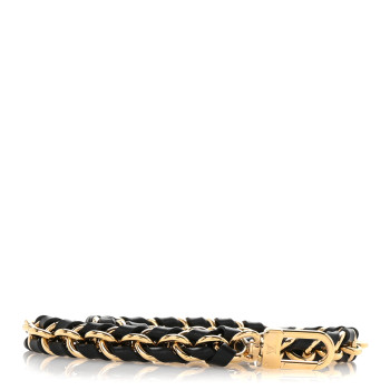 LOUIS VUITTON Calfskin Multi Pochette Chain Shoulder Strap Black Gold