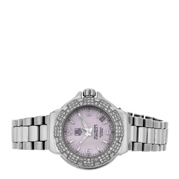 TAG HEUER Stainless Steel Diamond Bezel Pink Mother of Pearl 36mm Formula 1 Lady Quartz Watch WAC1216-0