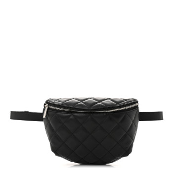 CHANEL Calfskin Quilted Waist Belt Bag Black