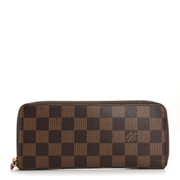 LOUIS VUITTON Damier Ebene Clemence Wallet Cherry