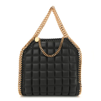 STELLA MCCARTNEY Vegan Leather Quilted Mini Falabella Tote Black