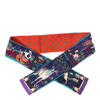 LOUIS VUITTON Silk Monogram LV Wonderland Bandeau Turquoise