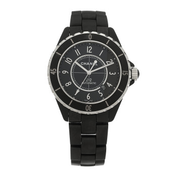 CHANEL Stainless Steel Matte Ceramic 41mm J12 Automatic Watch Black