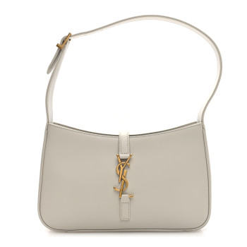 SAINT LAURENT Smooth Calfskin Le 5 A 7 Hobo Blanc Vintage