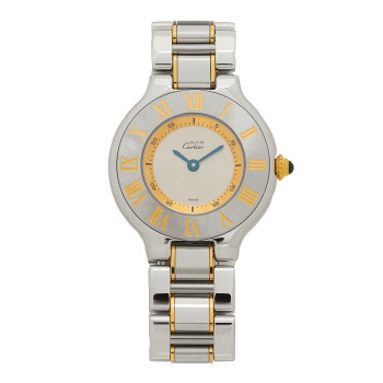 CARTIER Stainless Steel 18K Yellow Gold 28mm Must de 21 Quartz Watch