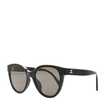 CHANEL Acetate CC Butterfly Sunglasses 5414-A Black Beige