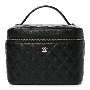 CHANEL Caviar Quilted Large Vanity Pouch Black