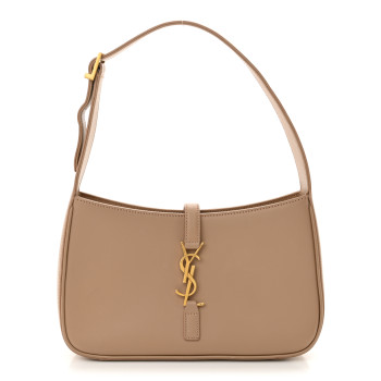 SAINT LAURENT Smooth Calfskin Le 5 A 7 Hobo Dark Beige