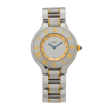 CARTIER Stainless Steel 18K Yellow Gold 28mm Must de 21 Quartz Watch