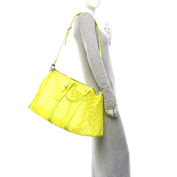 LOUIS VUITTON Monogram Fluo See Through Keepall Bandouliere 50 Yellow