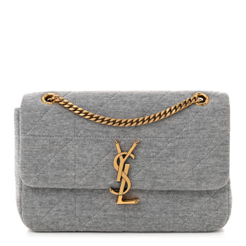 SAINT LAURENT Jersey Wool Patchwork Monogram Medium Jamie Grey