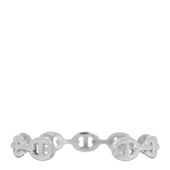 HERMES Sterling Silver MM Chaine d'Ancre Enchainee Cuff Bracelet ST