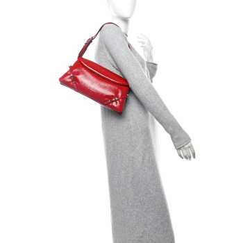 GIVENCHY Patent Calfskin Small P'tit Voyou Shoulder Bag Vermillon