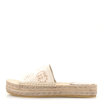 GUCCI Canvas Interlocking G Damita Espadrille Sandals 38 Natural