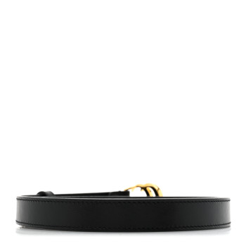 GUCCI Calfskin Double G 20mm Belt 90 36 Black