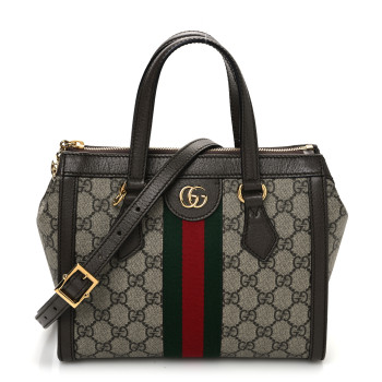 GUCCI GG Supreme Monogram Small Ophidia Tote Bag Brown