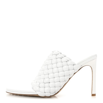 BOTTEGA VENETA Nappa Padded Intreccio The Curve Sandals 39.5 Optic White