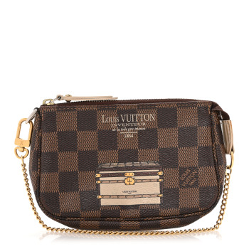 LOUIS VUITTON Damier Ebene Trunks and Locks Mini Pochette Accessories
