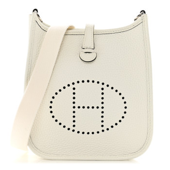 HERMES Taurillon Clemence Evelyne TPM New White