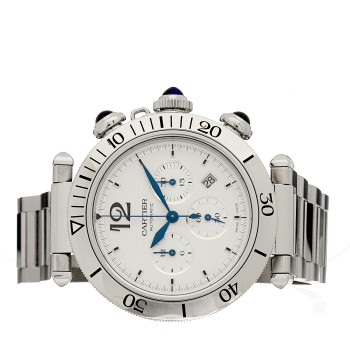 CARTIER Stainless Steel 41mm Pasha C Chronograph Automatic Watch