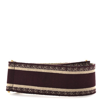 CHRISTIAN DIOR Canvas Embroidered Shoulder Strap Burgundy