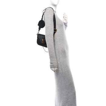 LOUIS VUITTON Calfskin New Wave Multi Pochette Black