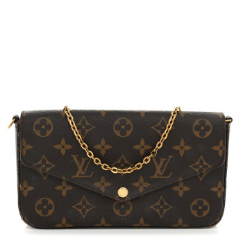 LOUIS VUITTON Monogram Pochette Felicie Chain Wallet Fuchsia