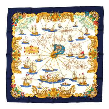 HERMES Silk Voiles De Lumiere Scarf 90