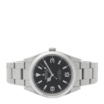 ROLEX Stainless Steel 39mm Oyster Perpetual Explorer Watch Black 214270