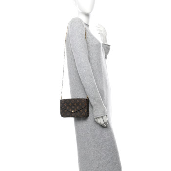 LOUIS VUITTON Monogram Pochette Felicie Chain Wallet Fuchsia