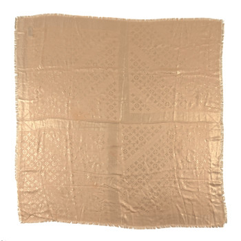 LOUIS VUITTON Silk Wool Monogram Rock Shawl Gold