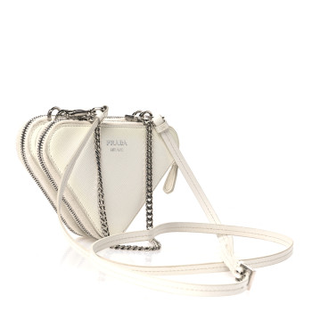 バッグ PRADA Heart mini pouch white Prada Heart Lock Mini Cross Body Bag in White | Hypebae