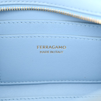 SALVATORE FERRAGAMO Calfskin Mini Hug Crossbody Bag Sky Blue