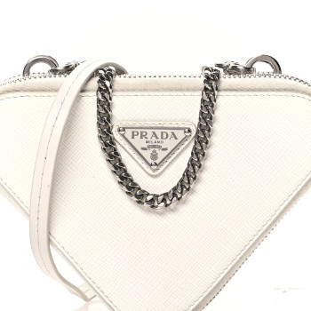 バッグ PRADA Heart mini pouch white Prada Heart Mini Pouch White in Leather with Silver-tone - US