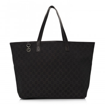 GUCCI Nylon Monogram Large Tote Dark Brown