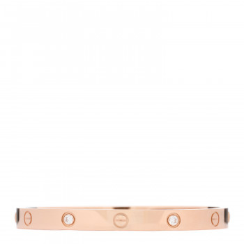 CARTIER 18K Pink Gold 4 Diamond LOVE Bracelet 18