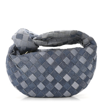 BOTTEGA VENETA Nappa Denim Effect Intrecciato Mini Jodie Denim