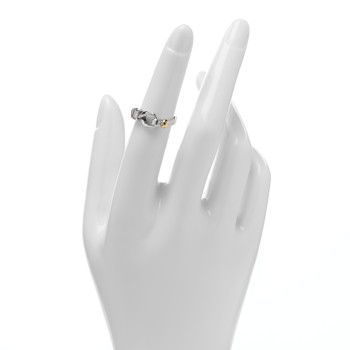 TIFFANY Sterling Silver 18K Yellow Gold Loop Ring 49 5