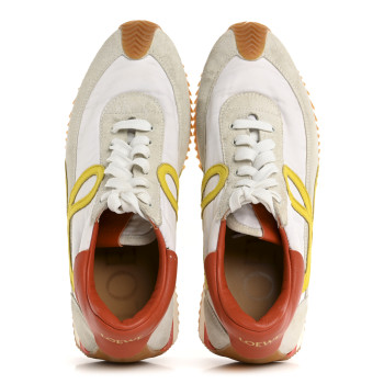 LOEWE Nylon Suede Flow Runner Sneakers 39 Grey Yellow