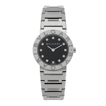 BULGARI Stainless Steel Diamond 26mm Quartz Watch Black