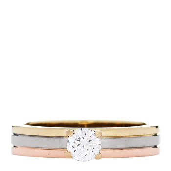 CARTIER 18K Pink Yellow White Gold Diamond .23ct Solitaire Trinity Engagement Ring 47 4