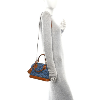 LOUIS VUITTON Denim Calfskin Reverse Monogram Malletage Alma BB Blue