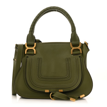 CHLOE Calfskin Small Marcie Satchel Light Cactus