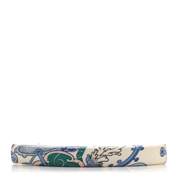 HERMES Silk La Folle Parade Eclipse Hair Clip GM Bleu Jean