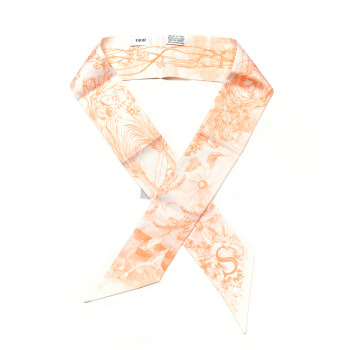 CHRISTIAN DIOR Silk ABCDior "S" Mitzah Scarf Rose