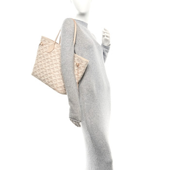 LOUIS VUITTON Empreinte Monogram Summer Stardust Neverfull MM Beige Clair