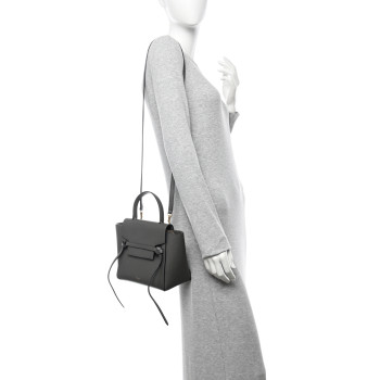 CELINE Grained Calfskin Nano Belt Bag Grey