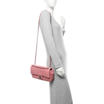 CHANEL Lambskin Quilted Medium CC Crossing Flap Pink