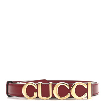 GUCCI Plutone Calfskin Gucci Buckle 20mm Thin Belt 95 38 Rosso