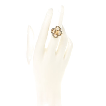 LOUIS VUITTON Strass Encrusted Flower Power Ring L